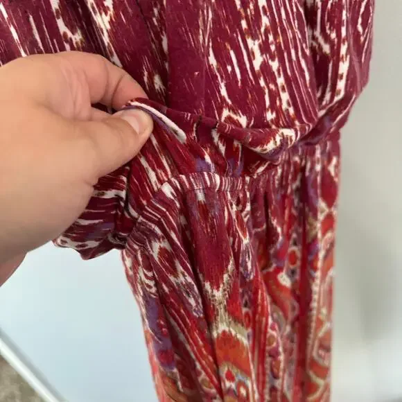 Pink Republic Red & Orange & Multicolor Print Maxi Dress Size Medium Sleeveless - Picture 6 of 7